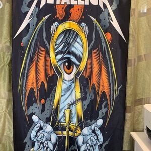 Métallica Beach Towel in Black, Orange.